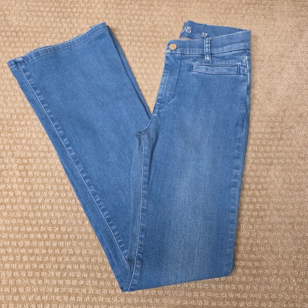 MiH Jeans Marrakesh Jean Size 27 Blue Mid Rise Kick Flare Reed Wash Stretch‎